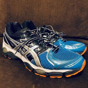Vintage Deadstock ASICS GEL Nimbus 14 Blue Silver Vibrant Orange 10 US 44 EUR